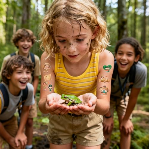 Girl Sccout Temporary Tattoos, 300+ Cute Girl Sccout Tattoo Stickers, Junior Brownie Scouts Cookies Party Favors Decorations for Girls Kids Cub Scouts Supplies Prizes Rewards