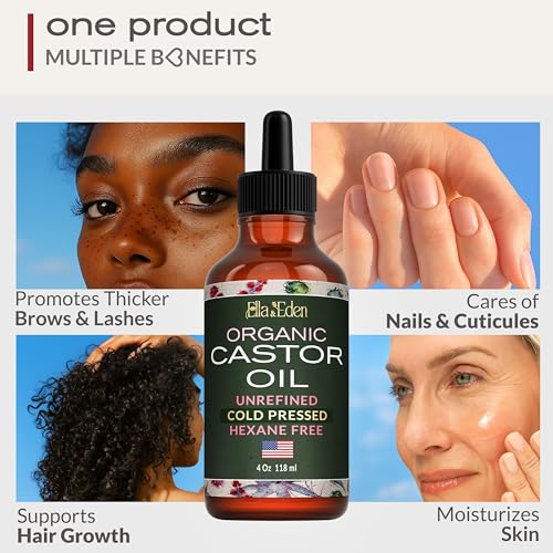 Ella & Eden Organic Castor Oil for Eyelashes & Brows - 4 Fl Oz