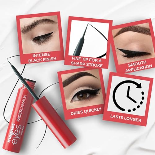 Facescanada Eye Makeup Combo ? Eyeliner Pencil, Liquid Eyeliner & Mascara Set | Smudge Proof, Long Lasting & Bold Black Formula | Eye Kit for Daily & Party Wear | 3 Piece Set