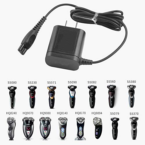 Replacement Power Supply Charger Adapter Cord Compatible with Shaver Charger HQ8505 7000 5000 3000 Series Electric Shaver Razor, Aquatec, Arcitec, Multigroom Beard Trimmer