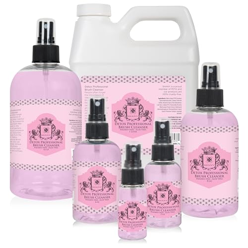 SHANY DETOX Professional Makeup Brush and Sponge Shampoo, Brush Cleanser, Removes dirt, Makeup from brushes and Sponges - Paraben Free, Vegan, Cruelty Free - Instant Dry - 4oz