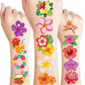 96 PCS Tropical Flower Temporary Tattoos for Kids