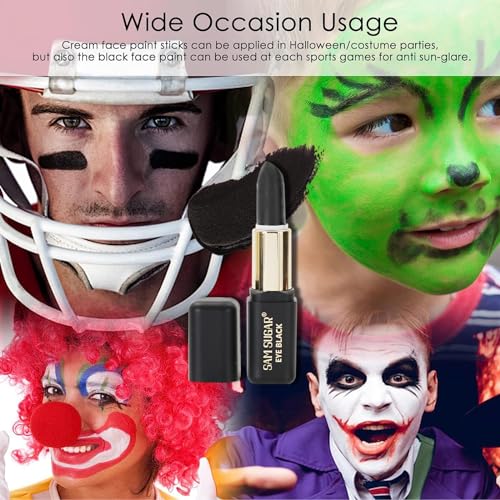 Eye Black Stick for Sports, 6-Piece Face Paint Set