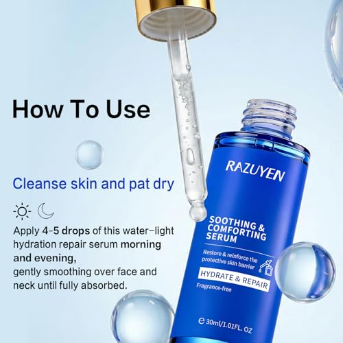 Soothing Collagen Serum for Face, Repair And Moisturize Skin, Anti Aging Face Serum for Women With Panthenol, Gentiana Scabra Root Extract, 1.01 FL OZ