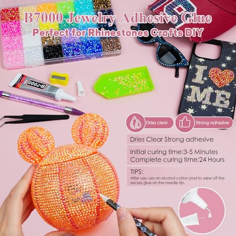 30000Pcs 3mm Flatback Rhinestones Kit - 24 Colors + Tools