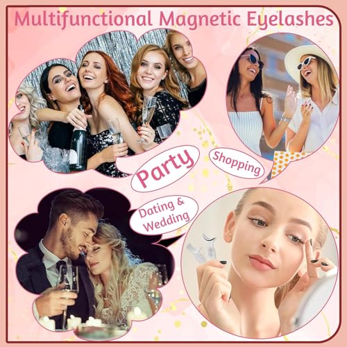 Magnetic Eyelashes Kit with Applicator & Mirror - Natural Look