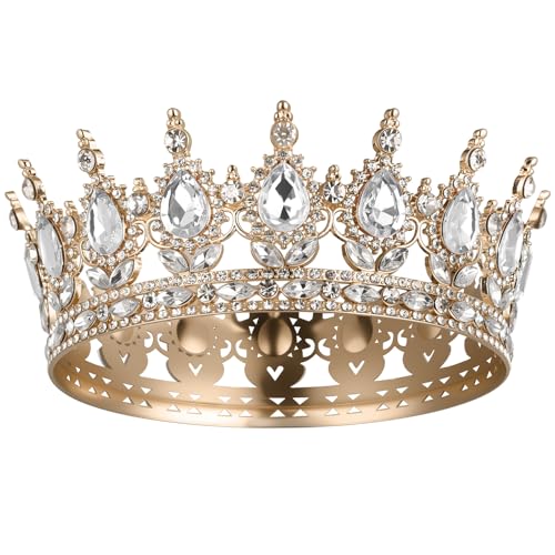 Sparkly Rhinestone Crown for Women - Queen Tiara Hair Accessory