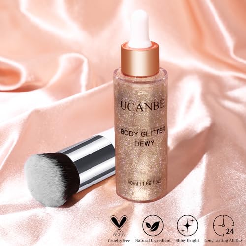 UCANBE Liquid Glitter Highlighter - Rose Gold Shimmer 50ml