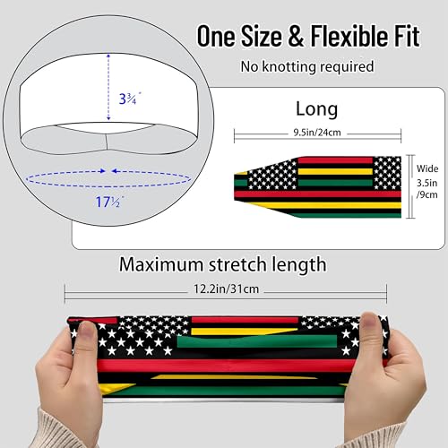 Sports Headband for Women Men,Flag Pattern Workout Head Band,Sweat