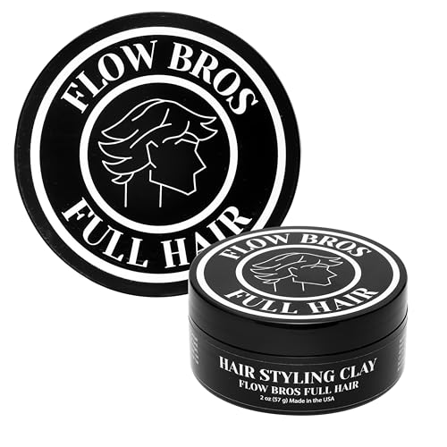 Flow Bros Men's Hair Clay - Strong Hold, Low Shine
