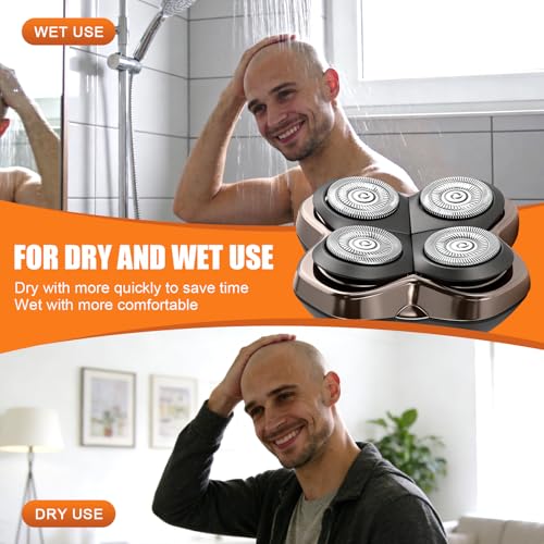Replacement Blade Shaver PRO 2 Head for Electric Shaver Compatible with Skull Pitbull, Butterfly Kiss PRO & Palm Shavers with 3 Cleaning Brush (3Pack)