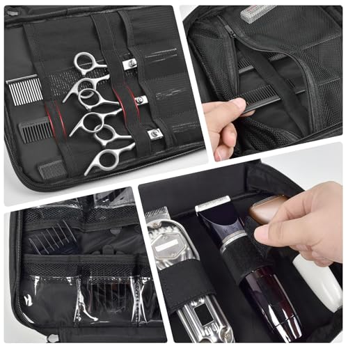 Barber Clipper Organizer Bag with Double-Layer Storage