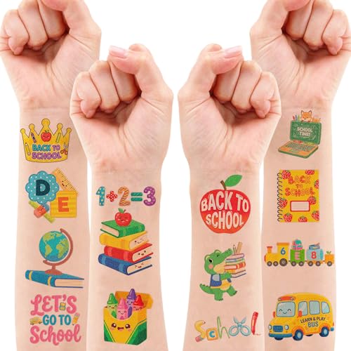 96 PCS Back to School Temporary Tattoos for Kids | Classroom Rewards