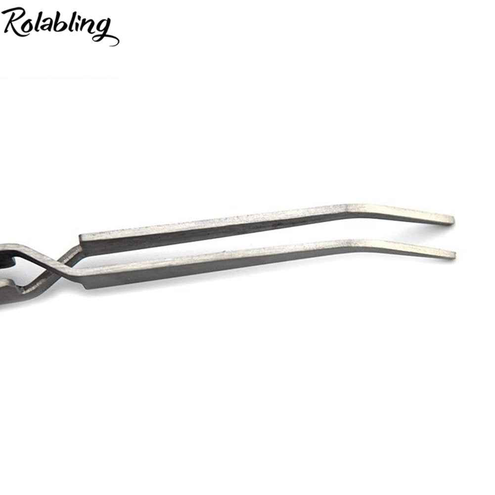 Rolabling Nail Art Tweezers Manicure Rhinestones Picking Tools Clip Stainless Steel Nail Art Tools (Size-1)