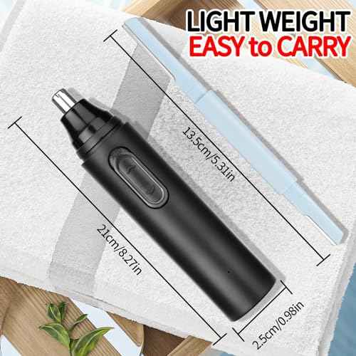 Nose & Ear Hair Trimmer for Men Women,2025 Painless Rechargeable Nose & Eyebrow Hair Trimmer Clipper,Portable Facial Hair Removal and Eyebrow Razor for Easy Cleansing (Black Blue)