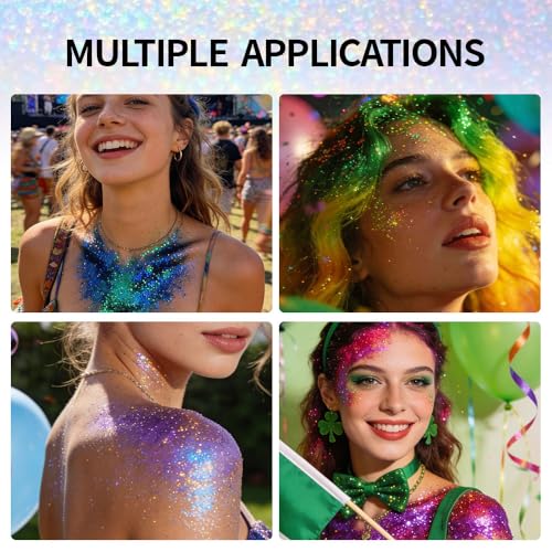 CHASPA Rave Festival Body Glitter Gel 4-Pack - Color Changing Shimmer