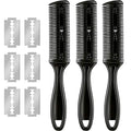 Maitys 3-Pack Hair Razor Combs with 10 Replacement Blades – Hair Cutting Tool