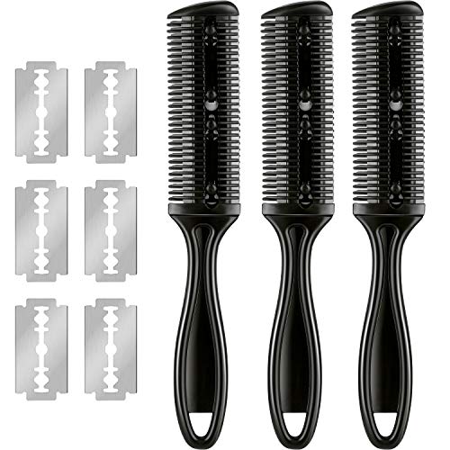 Maitys 3-Pack Hair Razor Combs with 10 Replacement Blades – Hair Cutting Tool
