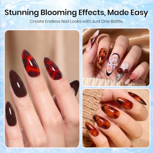 Beetles Blooming Gel 15ml Clear UV Nail Art Polish - Tortoise Effect, A-Clear-1