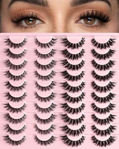 Wispy False Eyelashes 20 Pairs Cat Eye Clear Band
