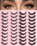 Wispy False Eyelashes 20 Pairs Cat Eye Clear Band
