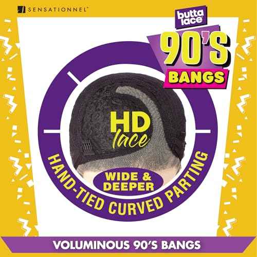 Sensationnel Butta Lace 90Sbangs Wigs - Unit 907 Glueless Wide Deep Part Synthetic Preplucked Hairline (GINGERCOPPER)