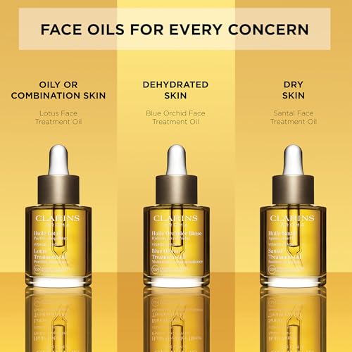 Clarins Santal Face Oil Treatment | Hydrates, Smoothes and Comforts Skin |Calms Redness and Irritations|Visibly Minimizes Fine Lines|Skin Is Immediately Soft*|100% Natural Plant Extracts|Dry Skin Type