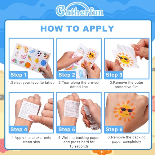 105 PCS Beach Party Decorations Kit - Hawaiian & Luau Decorations, Pool & Beach Party Favors, Temporary Tattoos & Fake Tattoo Stickers for Summer Party Decorations