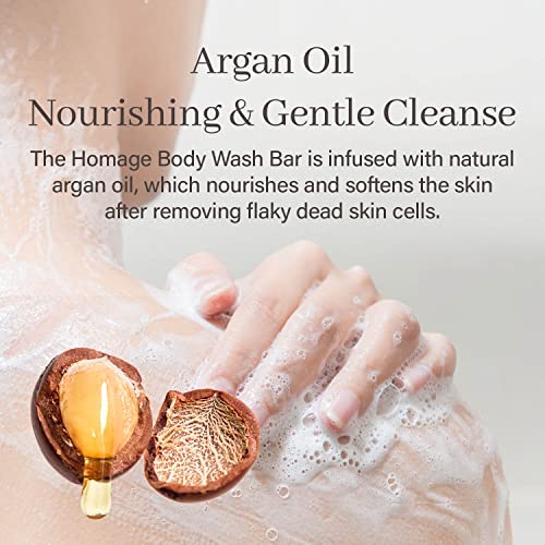 ARENCIA Homage Natual Body Soap Bar for Softer Skin ? Jojoba Oil, Castor Oil for Soothing, Hydrating, Body and Facial Cleanser, Plastic-Free, Eco-friendly, Vegan, Sustainable
