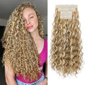 REECHO Curly Clip-In Hair Extensions 24 Inch, 4 Piece Set