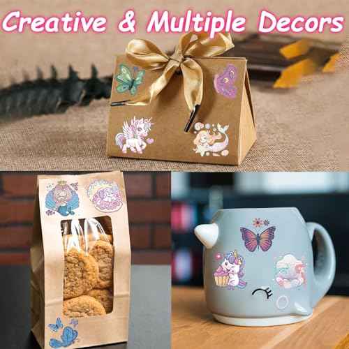 Mermaid Unicorn Glitter-Tattoos for Girls - 180Pcs Butterfly Individually Glitter Tattoos Temporary for Kids Pre-cut Design Waterproof Goodie Bags Stuffers School Birthday Party Favors Supplies Decor