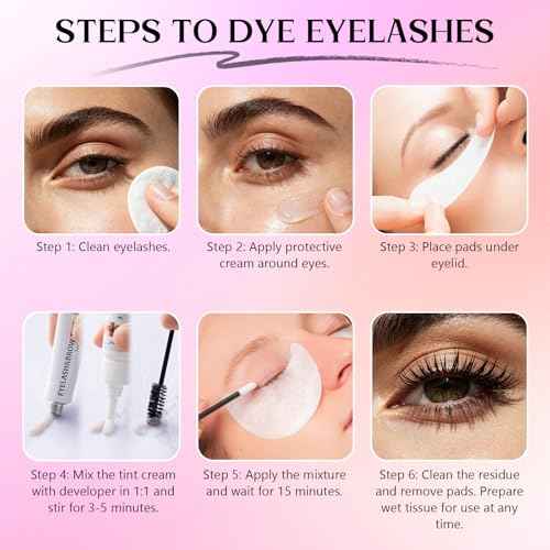 Eyelash and Eyebrow Color Kit 2-in-1, Safe Easy Use & Salon at Home, Wild & Natural Effect for Eyebrows Lashes, Professional Instant Lash Brow Coloring Set 7ml (Black)