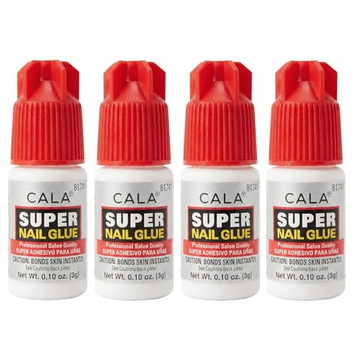 CALA Professional Quick Dry Nail Glue Pack of 4 - Strong Hold for Tips & Art