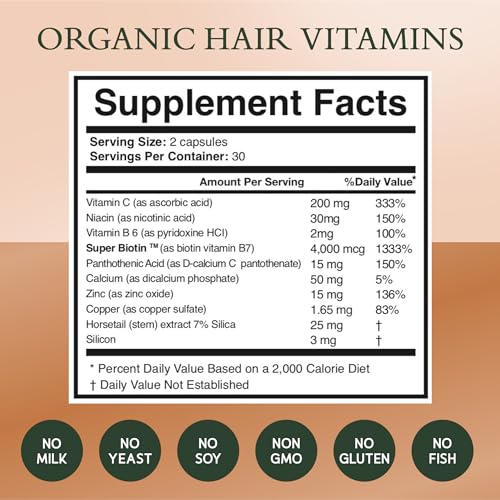 Noor Hair Growth Vitamins - Biotin & Zinc Supplement