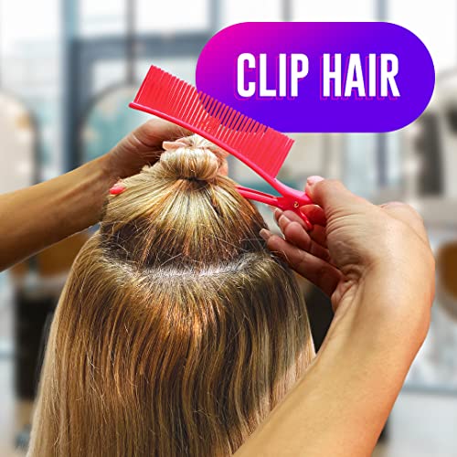 Colortrak Hair Sectioning Grip Clips (2 Pack) for Efficient Coloring, Cutting, and Styling - Brush-Like Top, Sectioning Bottom