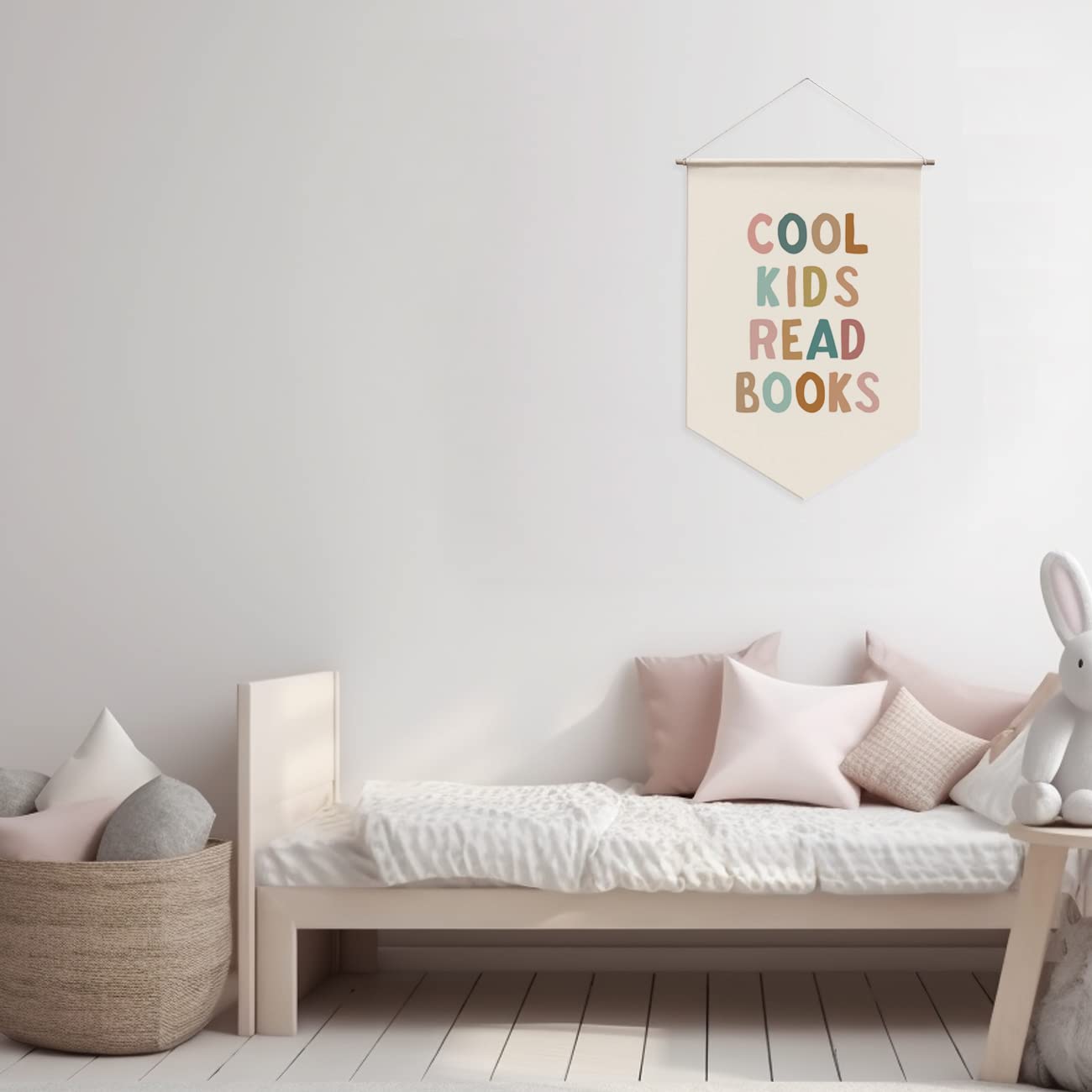 Cool Kids Read Books Hanging Banner, Boho Reading Corner Wall Decor, Sign for Kids, Classroom Library, Bedroom Book Lover, Teacher Gift, Classroom Wall Hanging Banner, 17.5x11.5inch