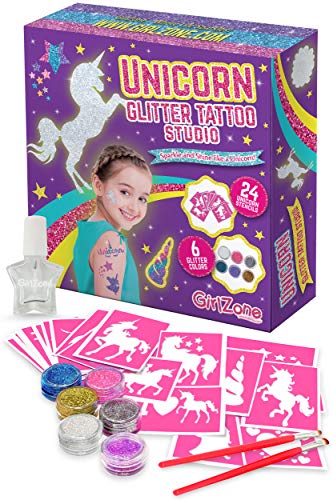 GirlZone Unicorn Glitter Tattoo Kit - 33 Pieces