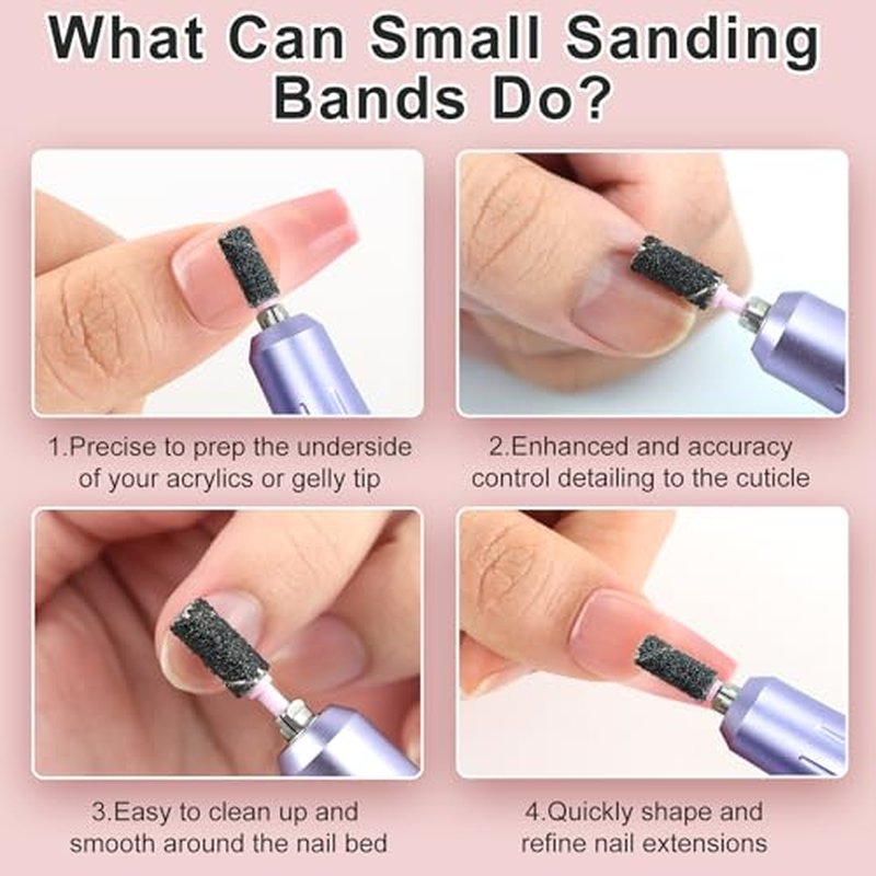 100PCS #240 Extra Fine Sanding Bands for Nail Drill