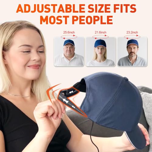 Red Light Therapy Cap 630nm 850nm 940nm | 180 LEDs, Adjustable Size, Pulse Mode