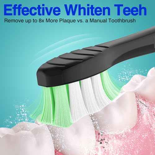 Fit for Sonicare Replacement Heads, Toothbrush Replacement Brush Heads Compatible with Philips Sonicare Click on Electric Toothbrush, 10 Pack, Black