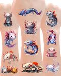 156 Axolotl Temporary Tattoos - 20 Sheet Party Pack
