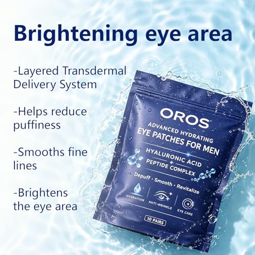 OROS Hydrating Under Eye Patches for Men | Hyaluronic Acid