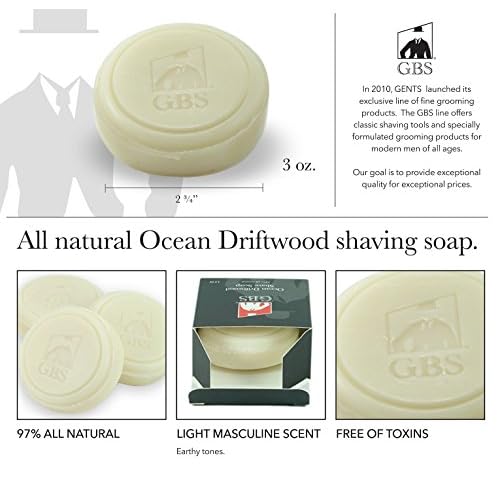 G.B.S Shaving Set, Long Handle Non-slip Knurled Razor Stand Shaving Brush, Shaving Bowl with G.B.S Natural Soap, 5 Blades