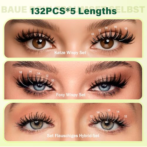 Flora Lash Clusters Kit D Curl 132pcs 8-18mm Mix