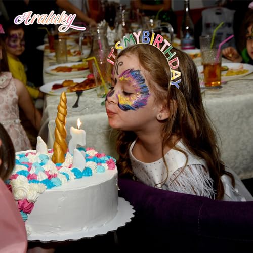 Araluky Birthday Crowns for Women: Headband & Sash with 'It's My Birthday' for Celebrations