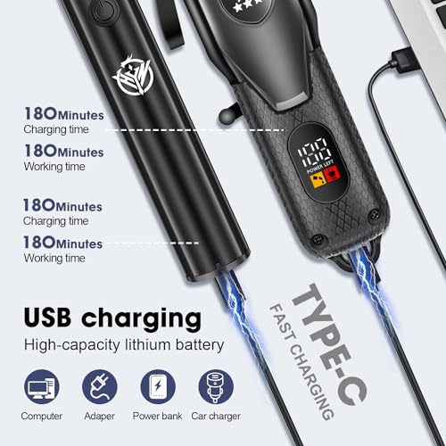 HIENA PRO Professional Hair Clippers Set for Men - Cordless & Rechargeable