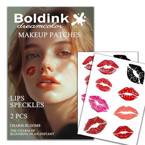 2pcs Makeup Stickers,Waterproof Face Lips Temporary Tattoo Stickers,Masquerade Sticker,Wedding Face Makeup Sticker for Women.