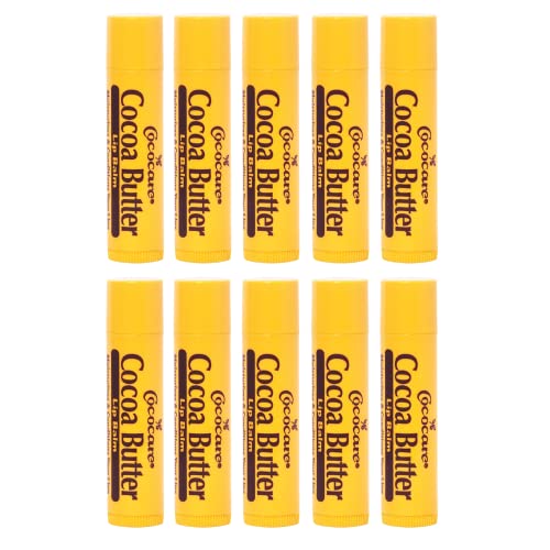 Cococare Cocoa Butter Lip Balm - The Little Yellow Stick Enriched with Natural Cocoa Butter - Conditions & Protects Lips with Hydrating Formula - 0.15oz (10 Sticks)