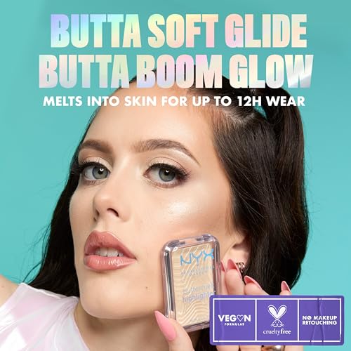 NYX Buttermelt Highlighter Powder - Light Champagne, 12H Wear