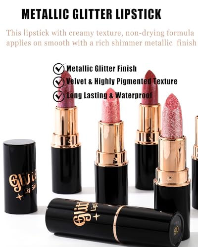 Metallic Diamond Glitter Lipstick - Long Lasting
